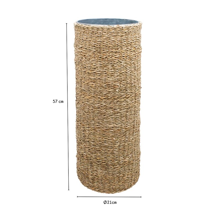 Porte-parapluie rond en jonc de mer