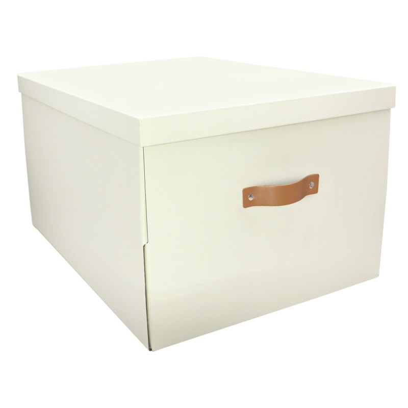 Detail of Grande boîte de rangement en carton blanc