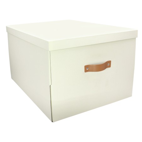 Detail of Grande boîte de rangement en carton blanc