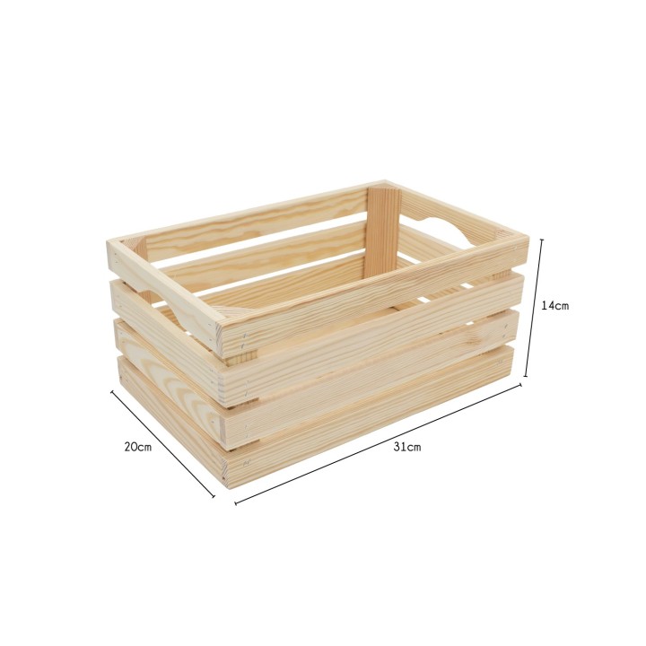 3 mini cagettes en bois naturel
