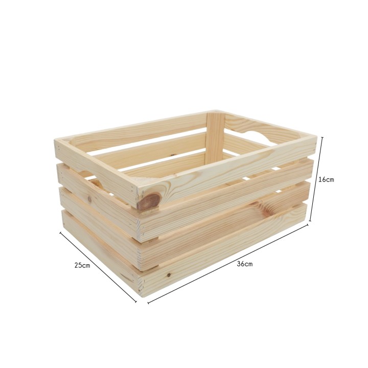 3 mini cagettes en bois naturel