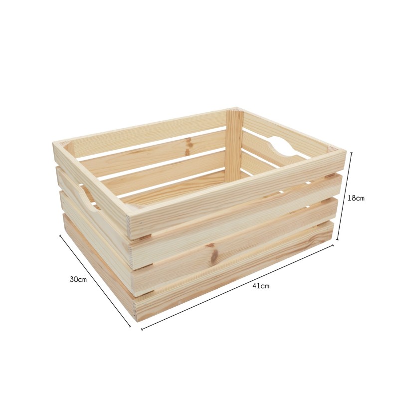 Detail of Lot de 3 cagettes en pin naturel