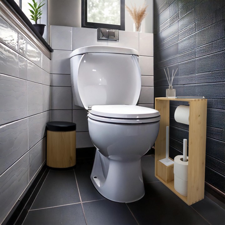 Stockeur papier toilette bois - Rangement WC