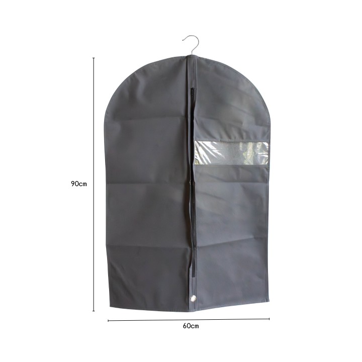 Housse rangement vêtements à suspendre noire