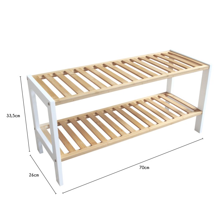 Étagère à chaussures en bois - 33x70x26 cm