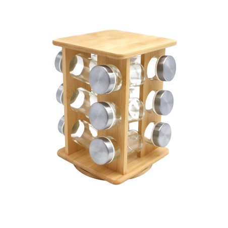 Detail of Range-épices en bambou avec pot inox tournant
