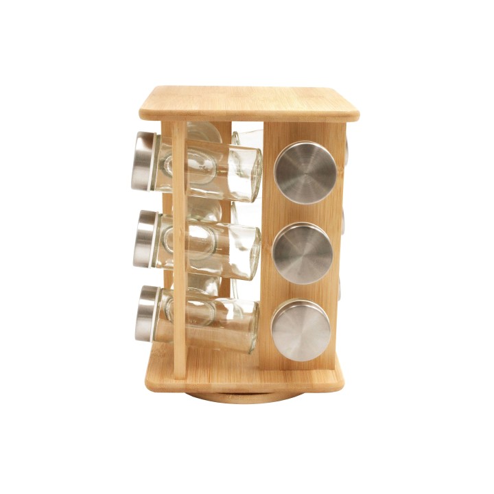 Range-épices tournant en bois clair - Diamètre 16 cm