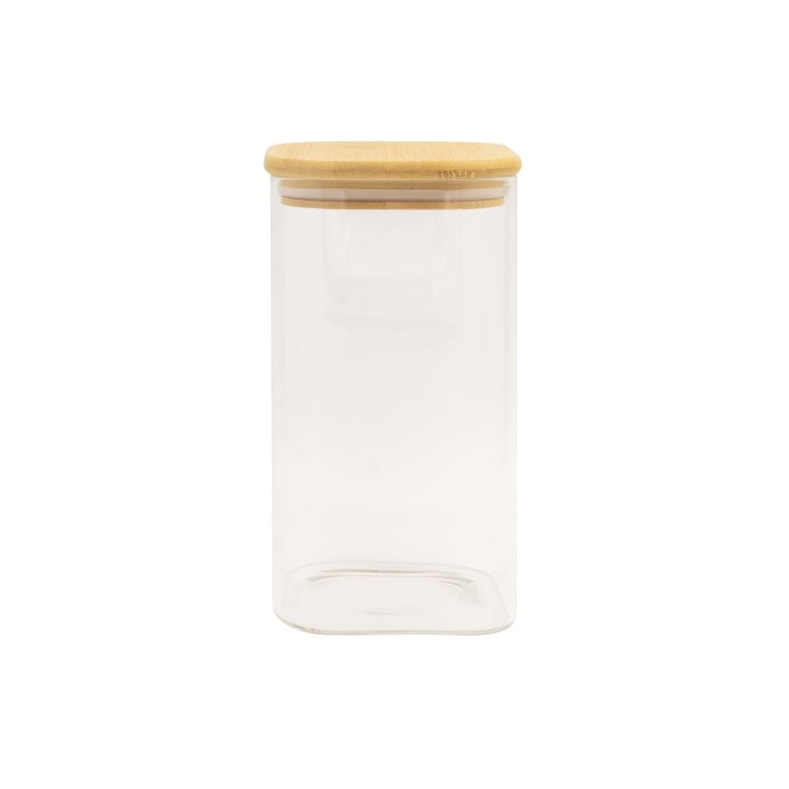 Bocal de conservation carré en verre 1,6 L - h 18,7 cm