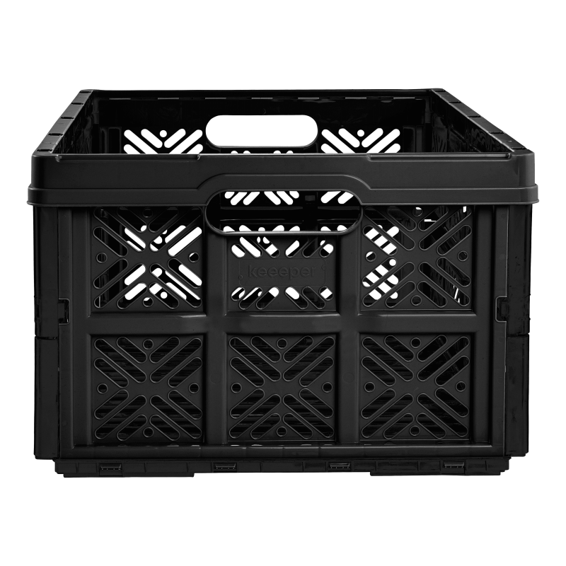 Detail of Cagette pliable en plastique noir 32 L