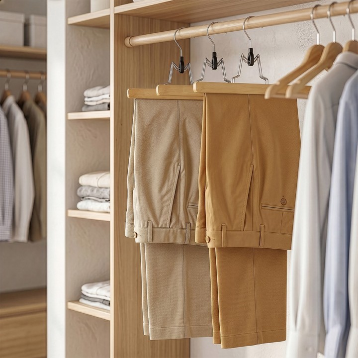 Cintres en bois FSC pour pantalon ou jupe - 25 cm de long