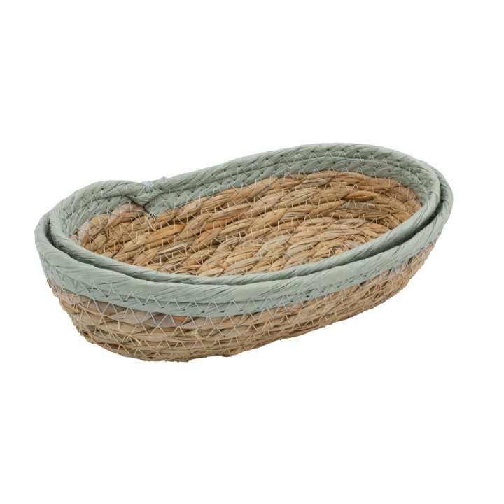 2 paniers de rangement ovales - 22x14x5