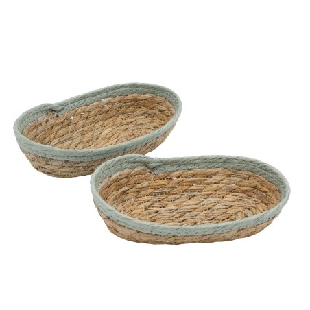Detail of Lot de 2 paniers de rangement bicolores en jonc de mer