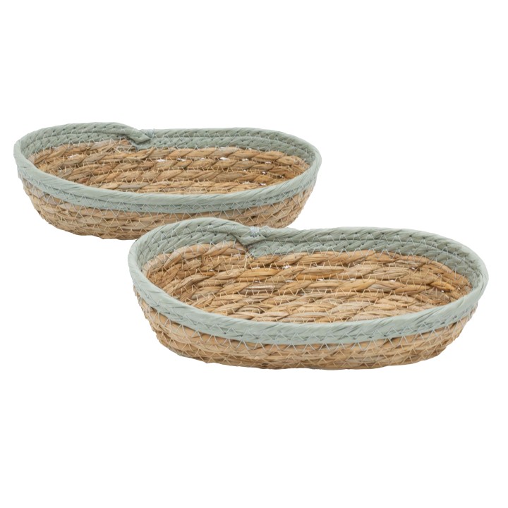 2 paniers de rangement ovales - 22x14x5