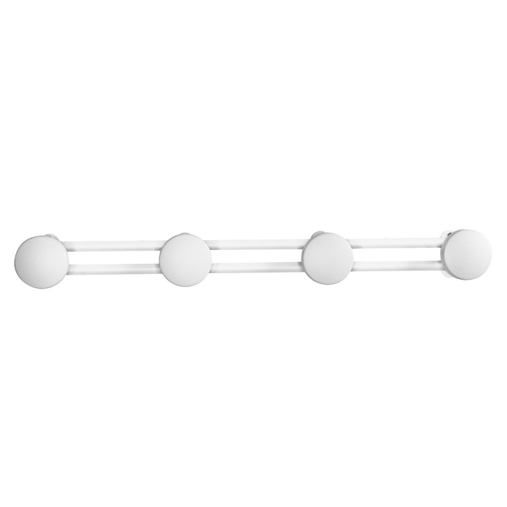 Patère 4 crochets en bois crème - 11x51x6