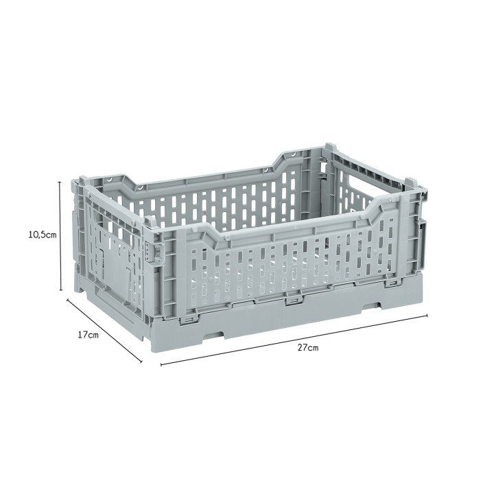 Mini cagette grise empilable et pliable