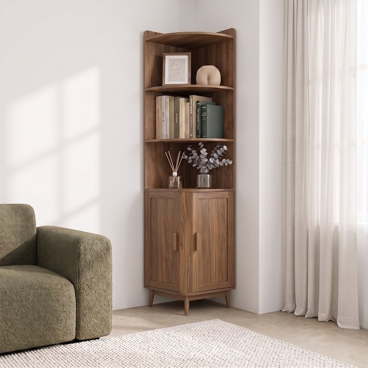 Meuble d'angle en bois 40 x 40 x 172 cm