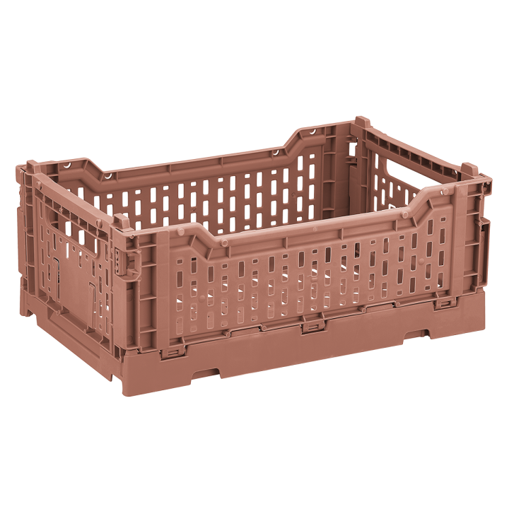 Mini cagette rose orangé empilable et pliable