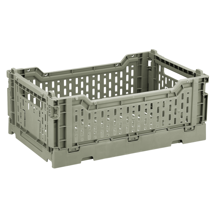 Mini Casier en plastique vert amande empilable et pliable