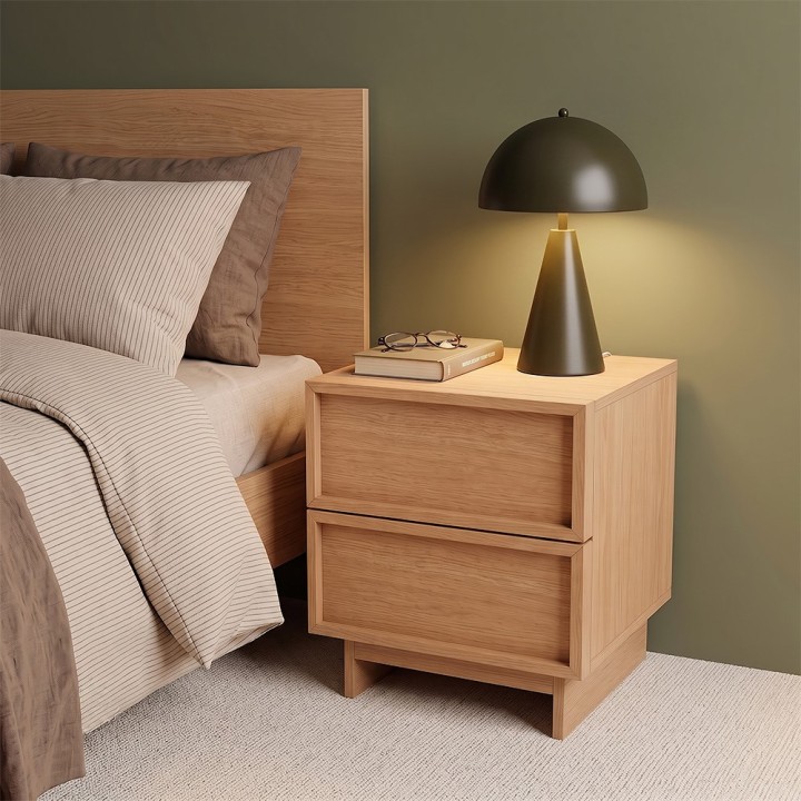 Table de chevet en bois 2 tiroirs
