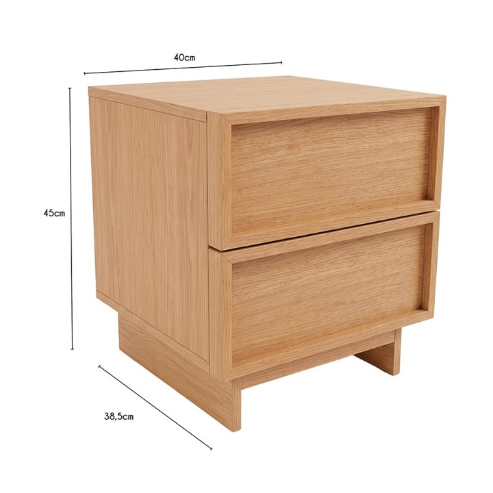 Table de chevet en bois 2 tiroirs