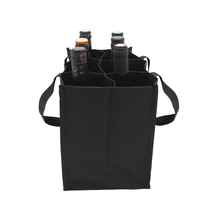 Sac à bouteilles en tissu noir - Cuisine - Rangement boissons