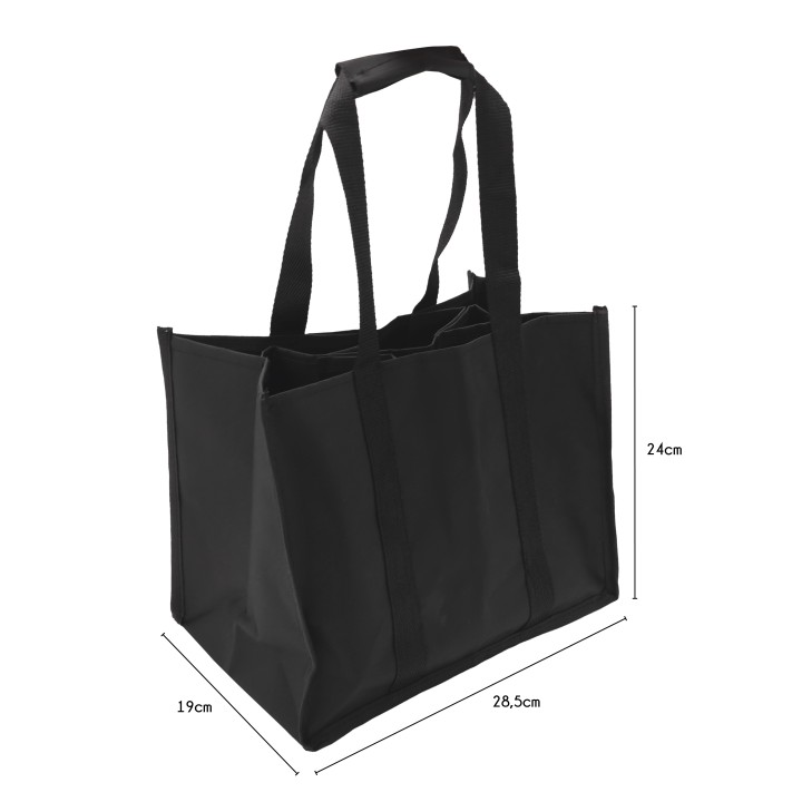 Sac à bouteilles en tissu noir - Cuisine - Rangement boissons
