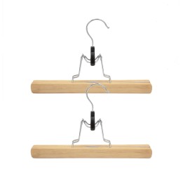 Lot de 2 cintres à pantalon en bois