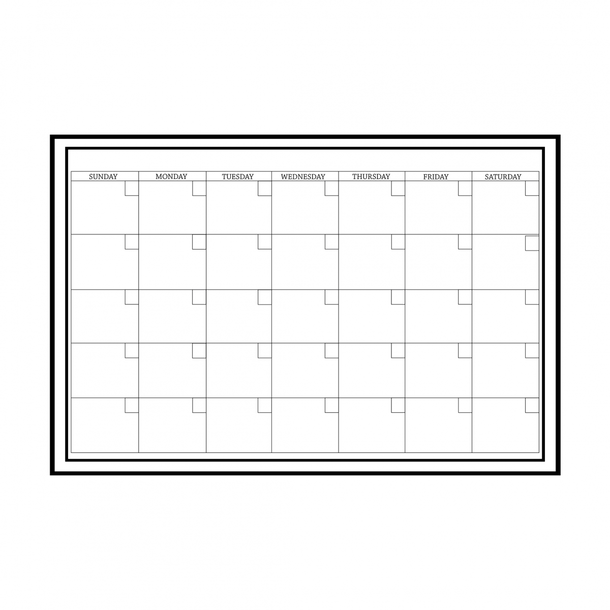 feuille adhesive blanche avec planning mensuel repositionnable et effacable a sec