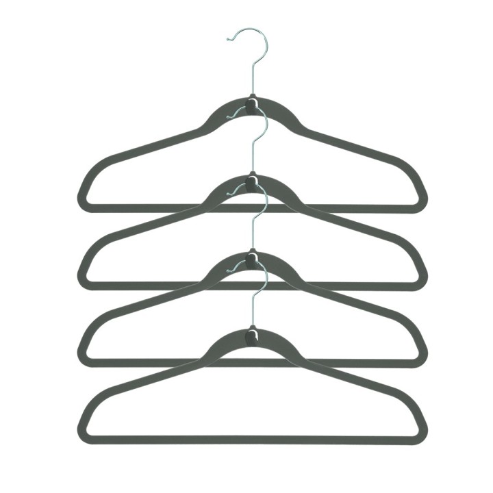 Cintres en velours gris - lot de 4