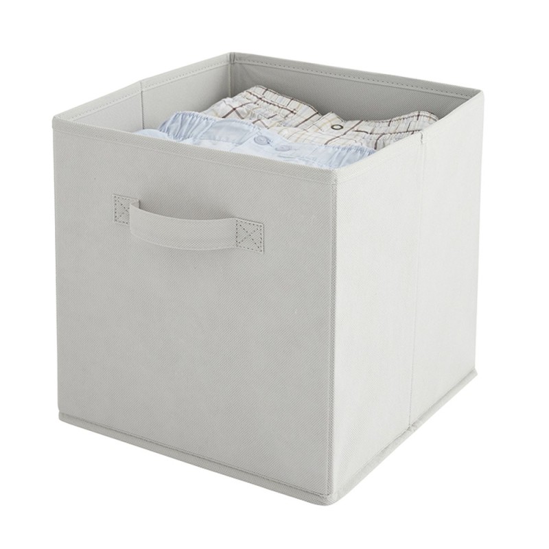 Detail of Boîte de rangement cube en tissu gris
