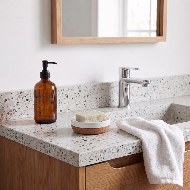 Porte-savon blanc à rainures - Accessoire de salle de bain