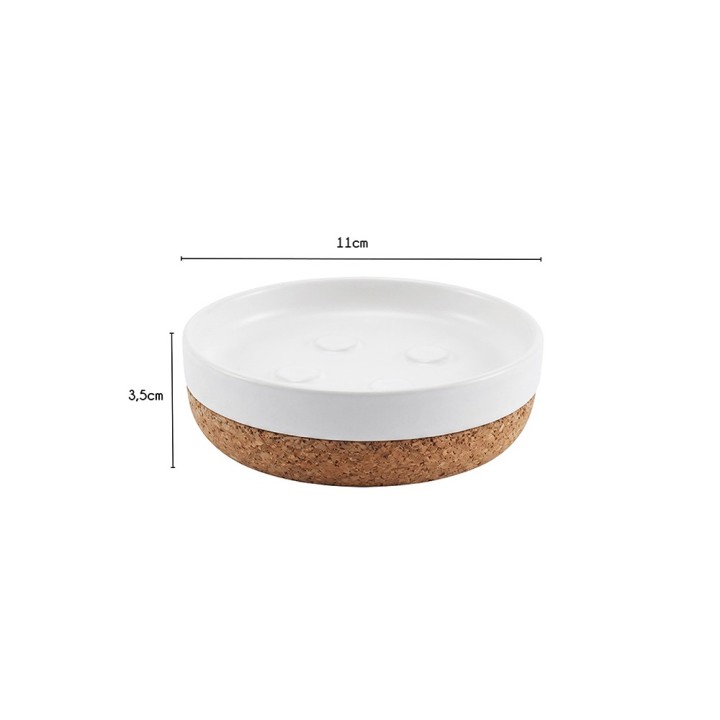 Porte-savon blanc à rainures - Accessoire de salle de bain