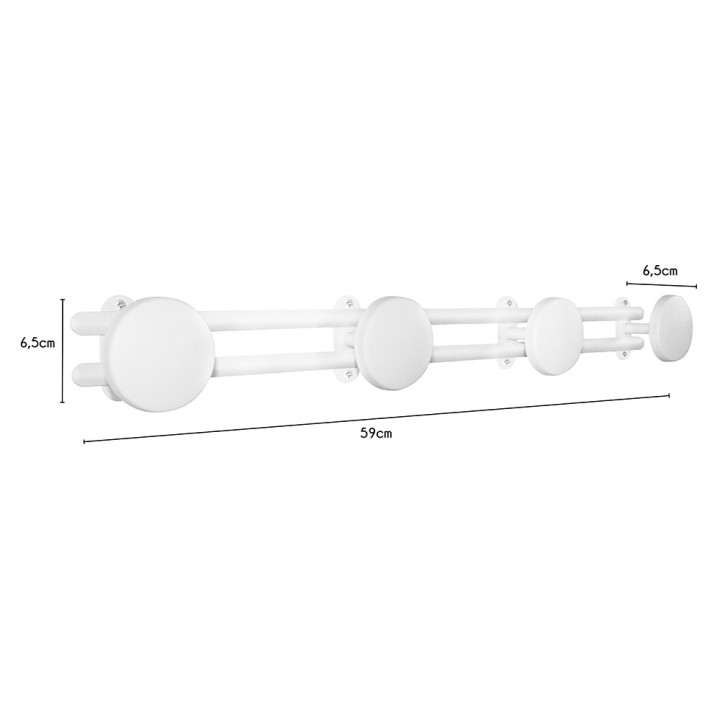 Patère 4 crochets métal blanc
