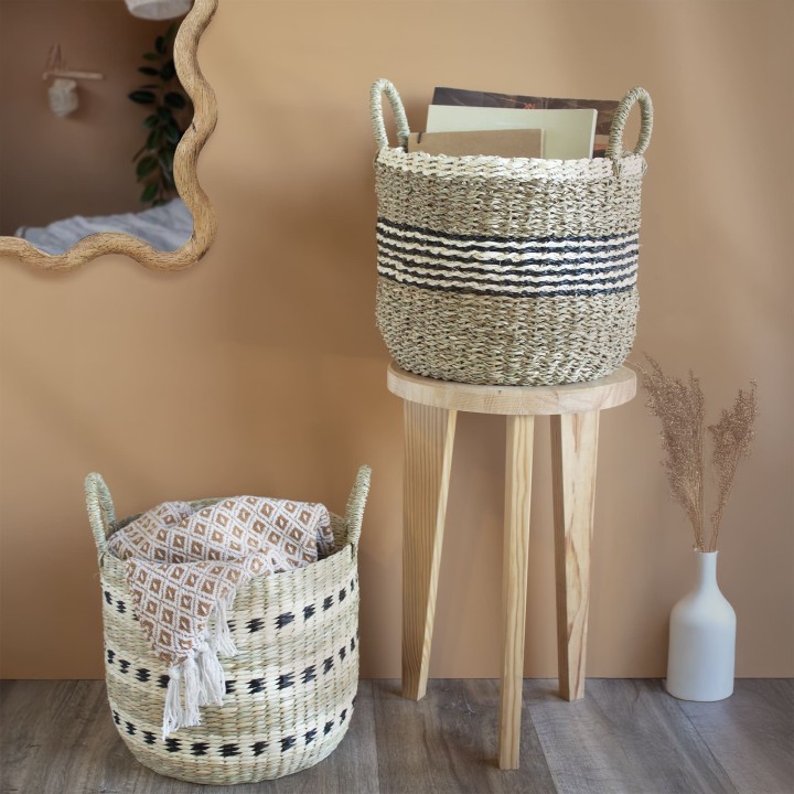 Petit panier rayé - Rangement multicolore