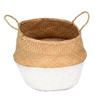 Panier cloche en fibre naturelle blanc