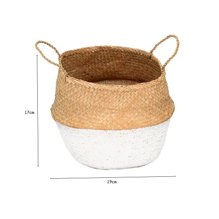 Detail of Panier cloche en fibre naturelle blanc