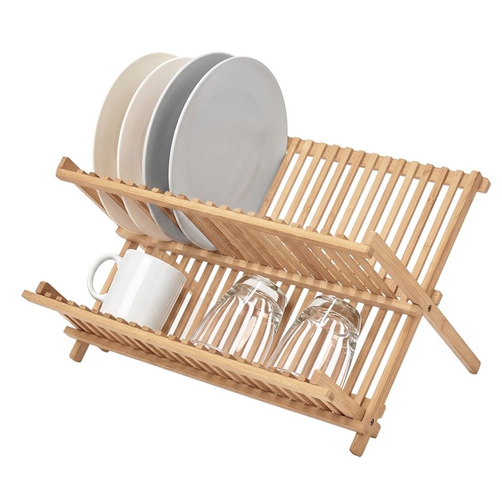 Égouttoir pliable en bambou - Rangement évier