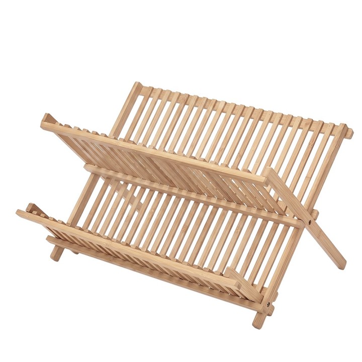 Égouttoir pliable en bambou - Rangement évier