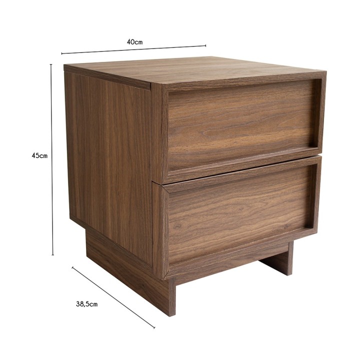 Table de chevet en bois 2 tiroirs