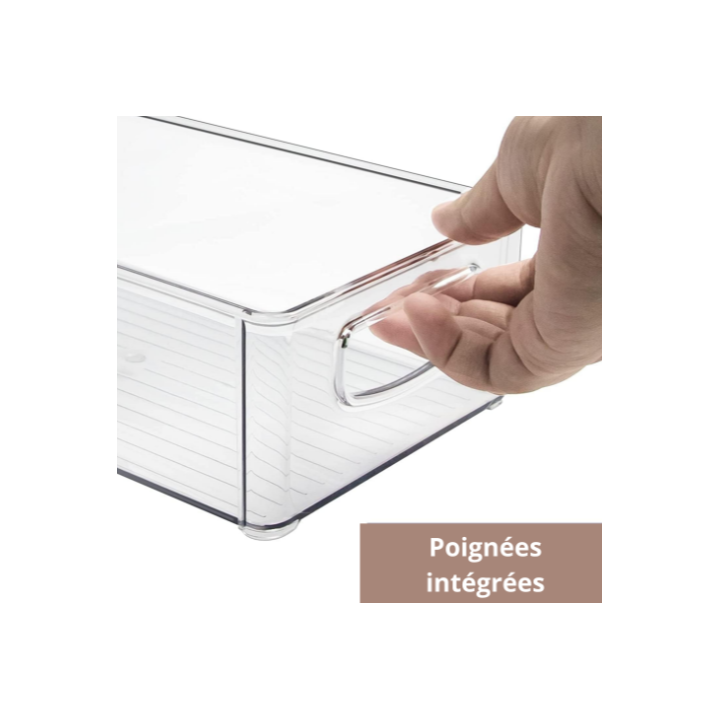 Bac haut et transparent pour placard - Rangement cuisine