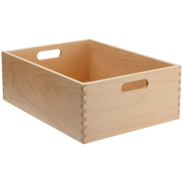 Bac de rangement en bois léger de hêtre - 15x38x25 cm