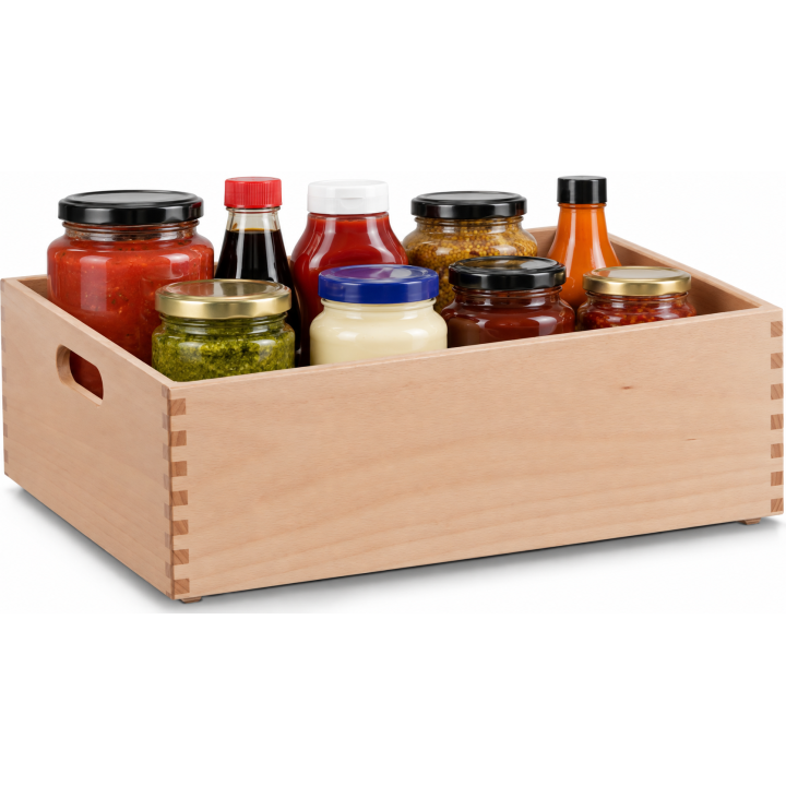 Bac de rangement en bois léger de hêtre - 15x38x25 cm