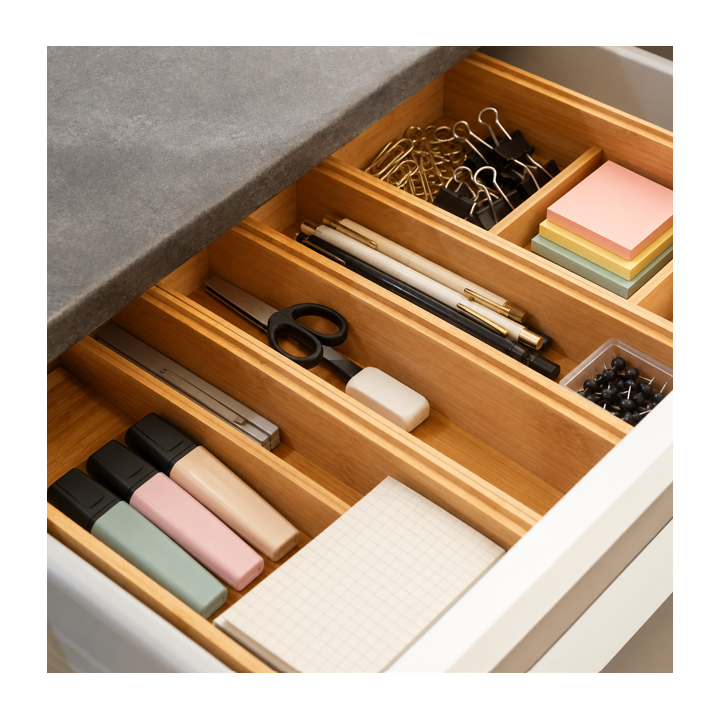 Organisateur tiroirs bois - Rangement bureau