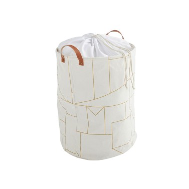 Panier à linge en polycoton blanc