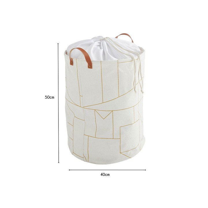 Panier à linge en polycoton blanc