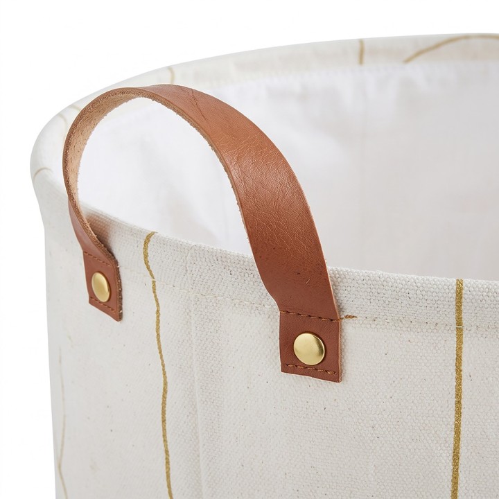 Panier à linge en polycoton blanc