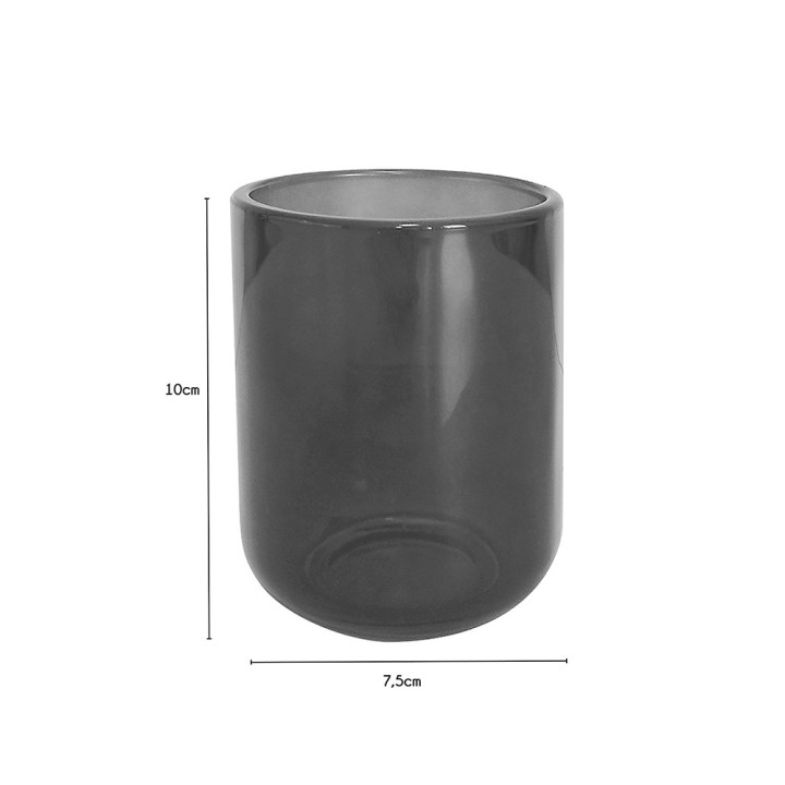 Gobelet à dent en verre gris