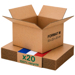 Caisses carton colis 31 x 22 x 20 cm | On Range Tout
