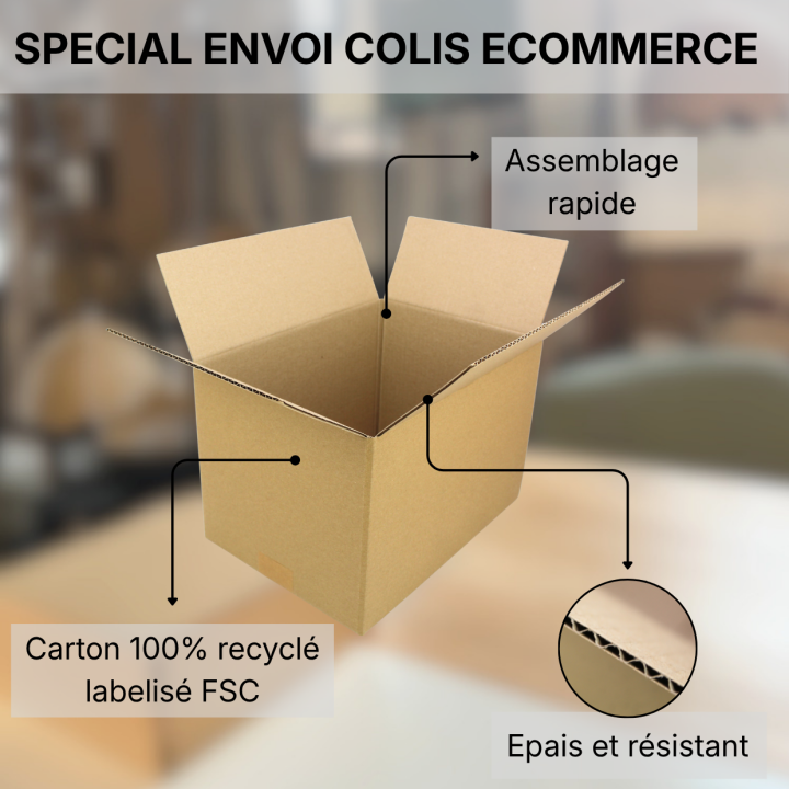 Caisses carton colis 31 x 22 x 20 cm | On Range Tout