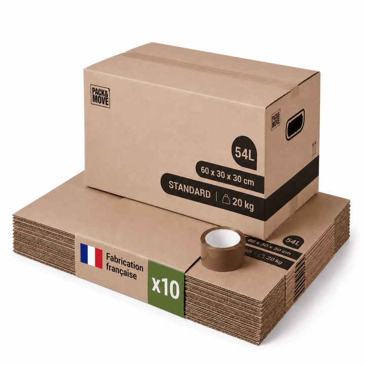 Cartons de déménagement standard 54 L | On Range Tout